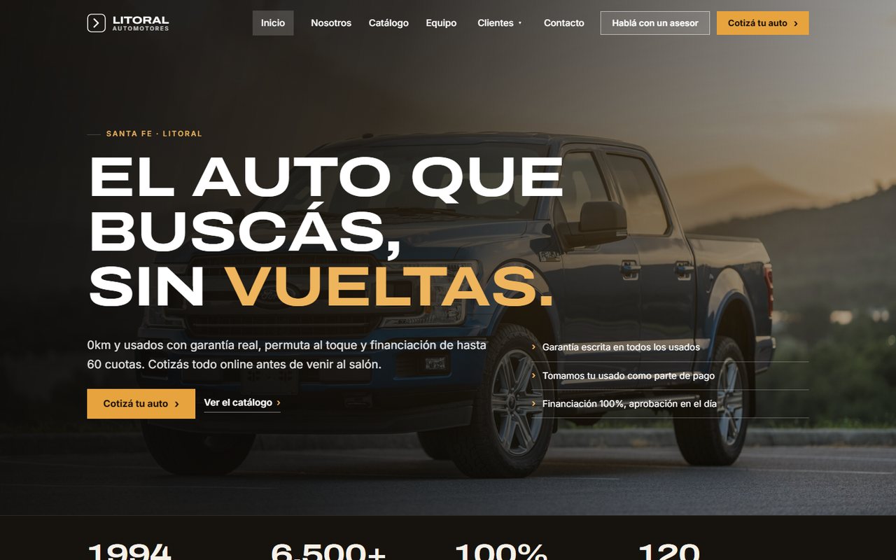 Vista de la demo Litoral Automotores